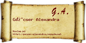 Gácser Alexandra névjegykártya