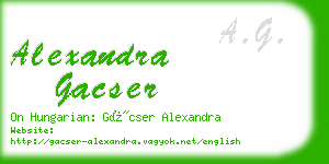 alexandra gacser business card